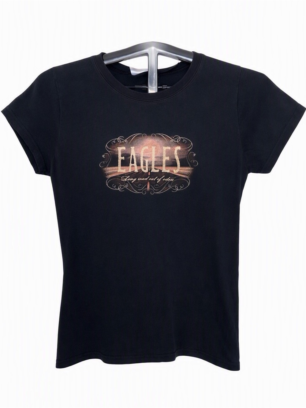 Eagles 2008 Tour Bay Island Black Women's Short Sleeve Tee with Eagles Graphic